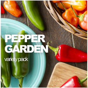 Assorted hot and sweet pepper seeds variety pack with multiple colorful pepper types